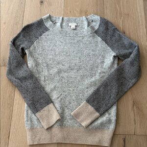 J. Crew Gray and Cream Women's Sweater